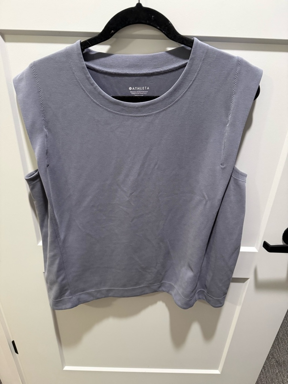 ATHLETA Sleeveless Muscle Tank Top Gray Modal Blend Athleisure Gym Yoga Size L